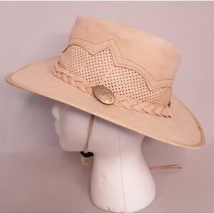 Outback Survival Gear Coolabah Soaker Hat Beige Faux Suede Embellished
